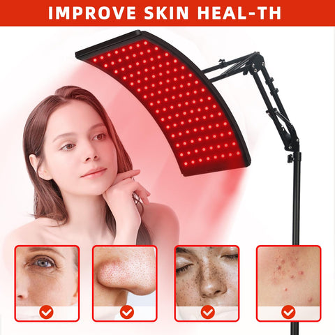 Red Light Therapy for Face and Body, Red Infrared Light Therapy Lamp with Stand Led 660nm Red Light-Therapy& 850nm Infrared Ligh