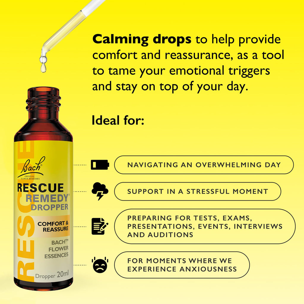 RESCUE REMEDY Dropper, 20mL Natural Homeopathic Stress Relief