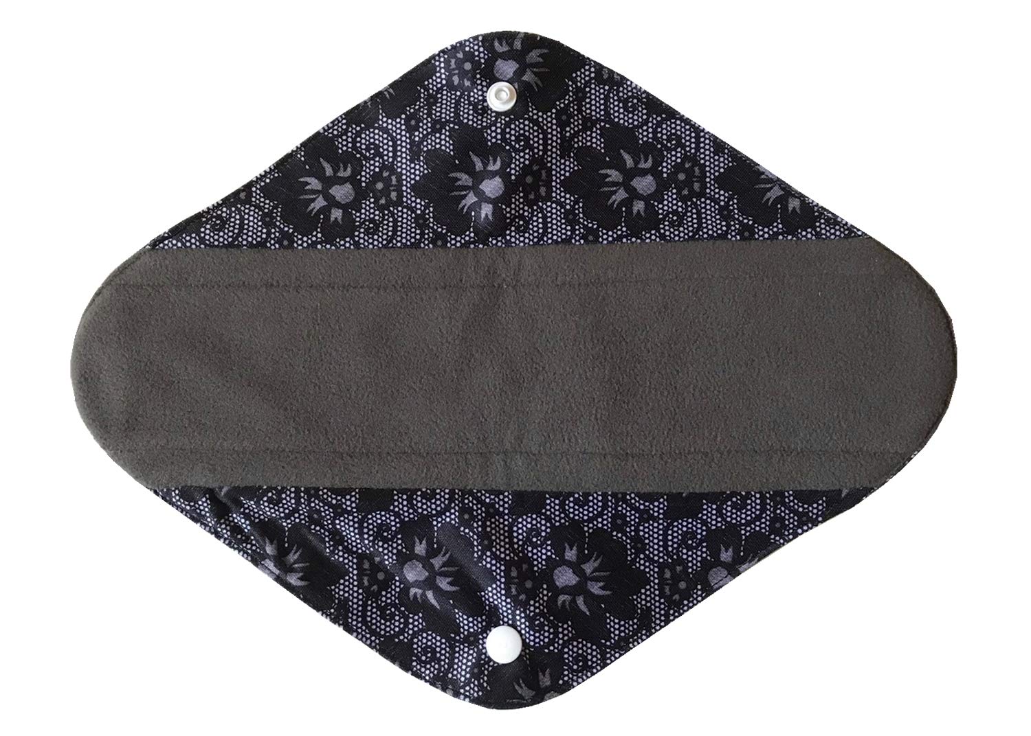 5 Pieces Charcoal Bamboo Mama Cloth/Menstrual Pads/Reusable Sanitary Pads (Black lace, Heavy (12 inch))