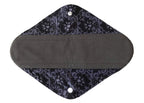 5 Pieces Charcoal Bamboo Mama Cloth/Menstrual Pads/Reusable Sanitary Pads (Black lace, Heavy (12 inch))
