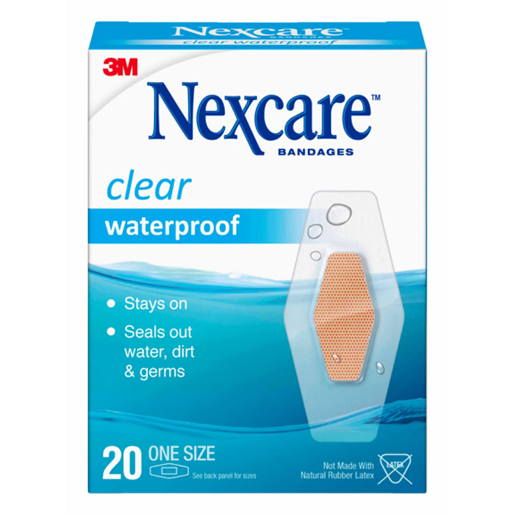 3M Waterproof Bandages, 1-1/16x2-1/4, Clear (MMM58620PB) Category: Bandages and Dressings - 20 ct