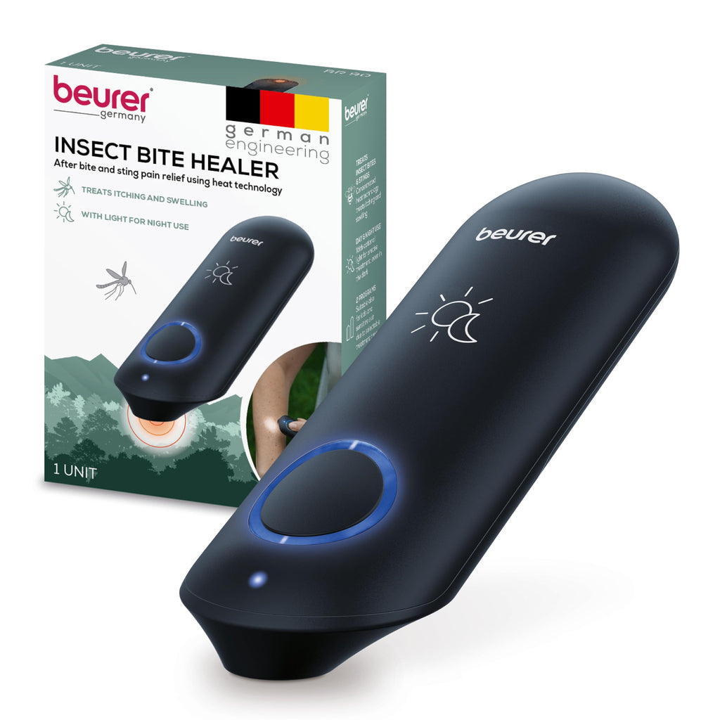 Beurer BR90 Insect Sting and Bite Relief with Light, Chemical-Free Bug Bite Healer for Day and Night, Electronic Heat Device for
