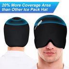 ComfiTECH Head Ice Pack Wrap Cold Cap Cooling Gel Hat, Large, Black