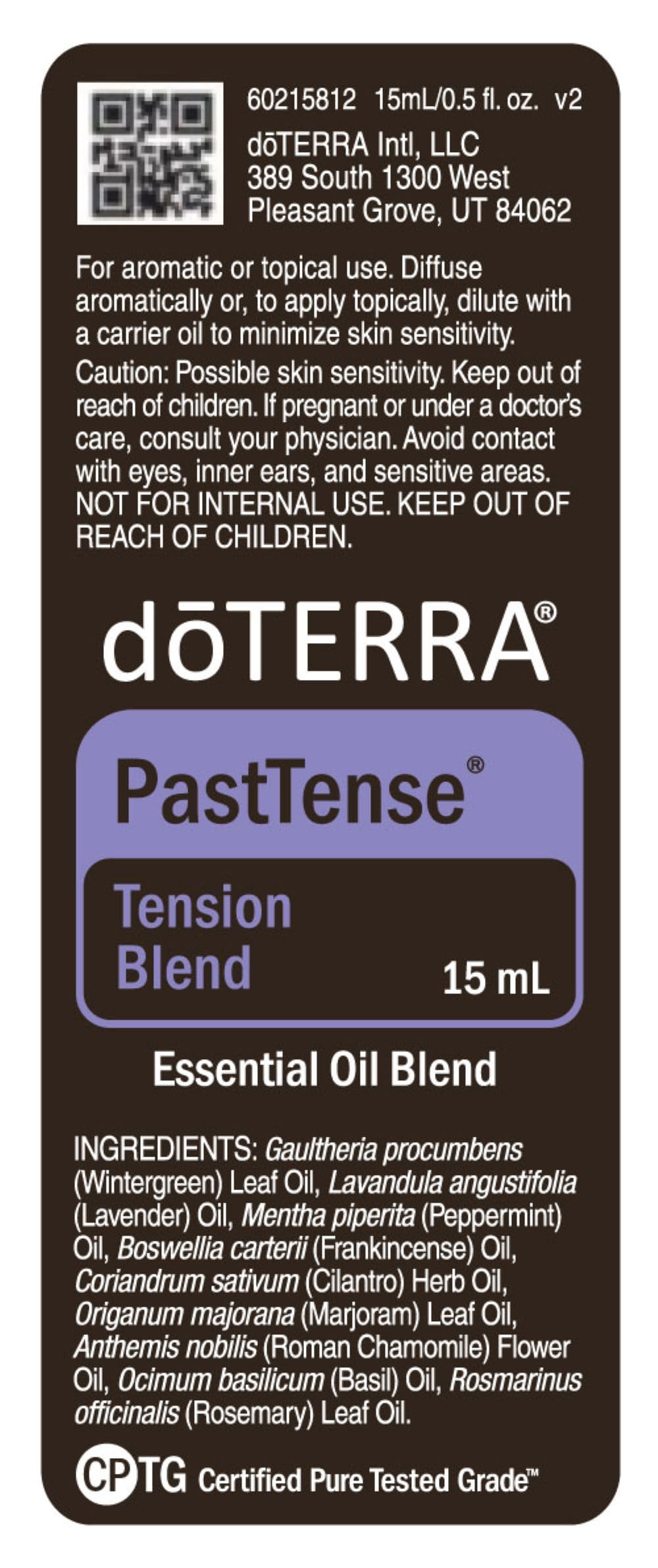 doTERRA PastTense Oil - Tension Blend - 15mL