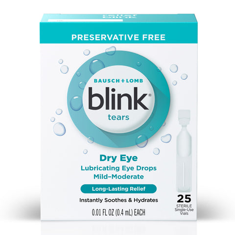 Blink Tears Preservative Free Lubricating Eye Drops 25 ct 0.01 fl oz EA (0.4 mL EA) (Pack of 2)