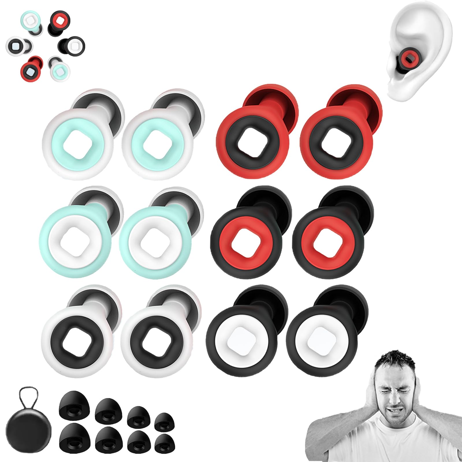 Earplugs, Moto Ear Plugs - 27 db Motorcycle Reduce Wind Noise, Anti-Snoring Sleep Earplugs, Motorcycle Ear Plugs, Super Soft Reu