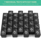 XL Pill Organizer 4 Times a Day,BUG HULL Large Weekly Pill Box for Travelling, Portable Pill Cases 7 Day pill Container Removabl