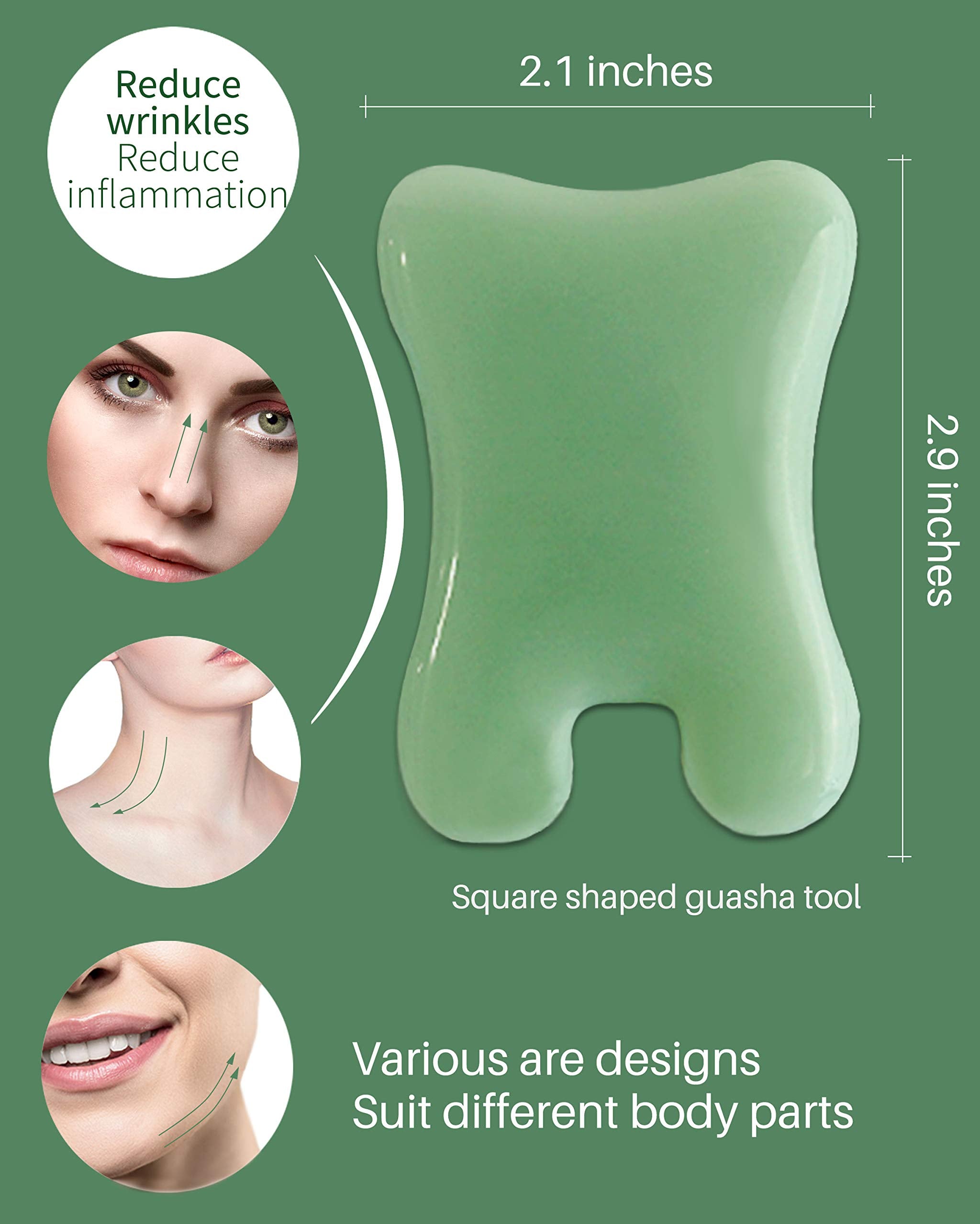 MoHern Gua Sha Massage Tools, 4 Pcs Multi-Shaped Gua Sha Tools for Face & Body