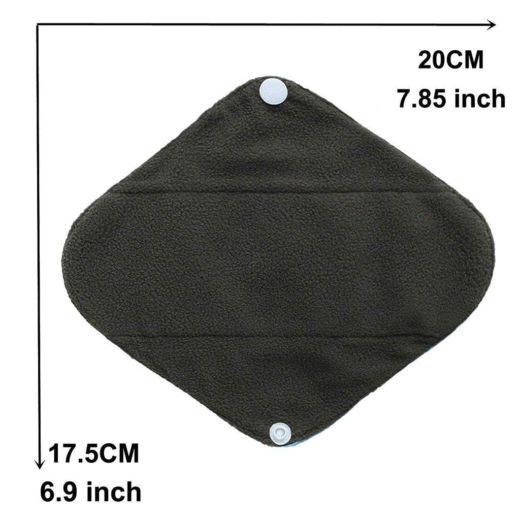 7pcs Pack Cloth Pads Including 1pc Mini Wet Bag +6pcs Bamboo Charcoal Cloth Reusable Menstrual Pads/Reusable Sanitary Pads/Mama