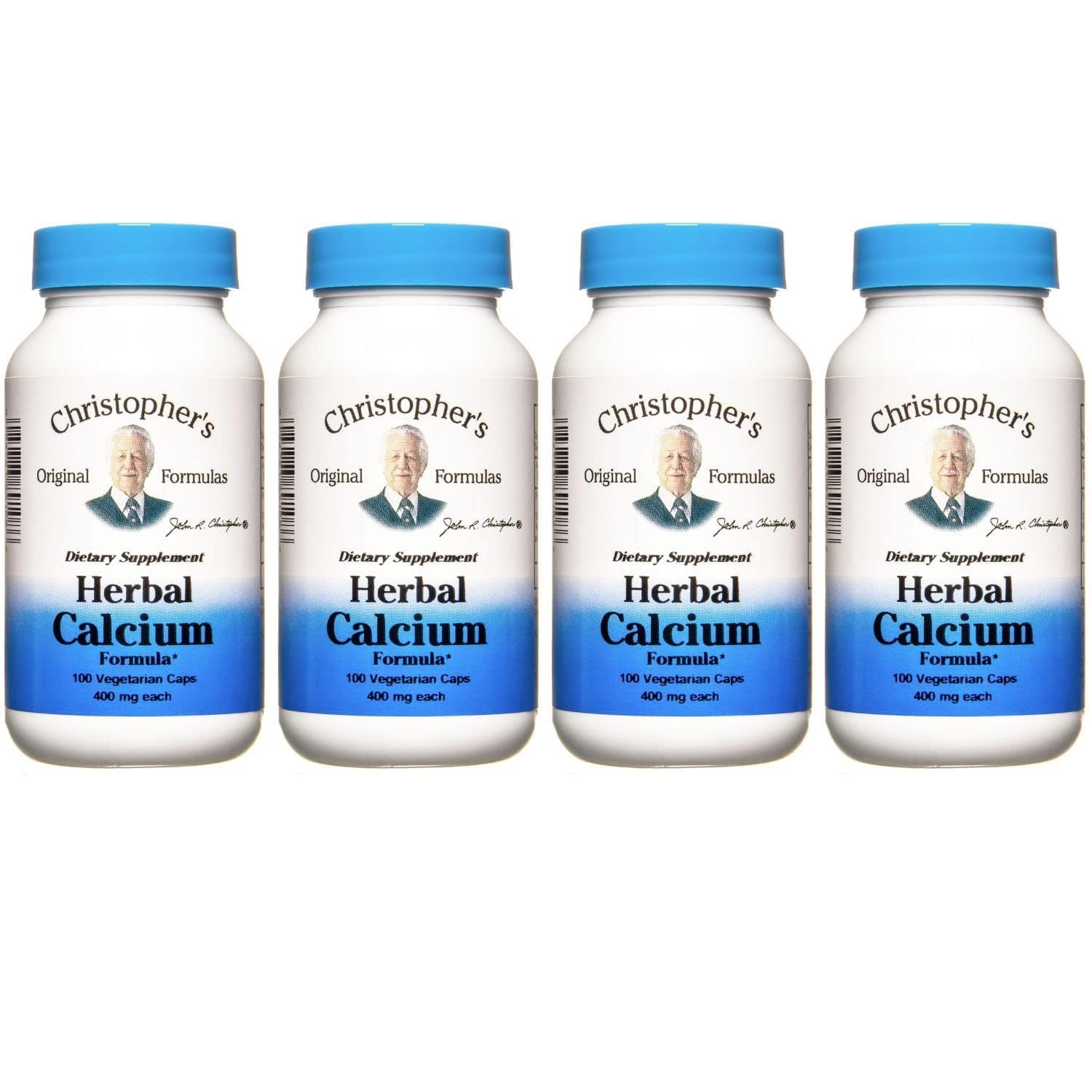 Christopher s Original Formulas Herbal Calcium, Natural Bone Support, 100 Caps, Pack of 4