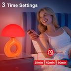 LemSen Mushroom Red Light Night Light for Sleep, 670nm Wavelength Faster Deeper Sleep - 4 Color and 5 Brightness, Remote Control