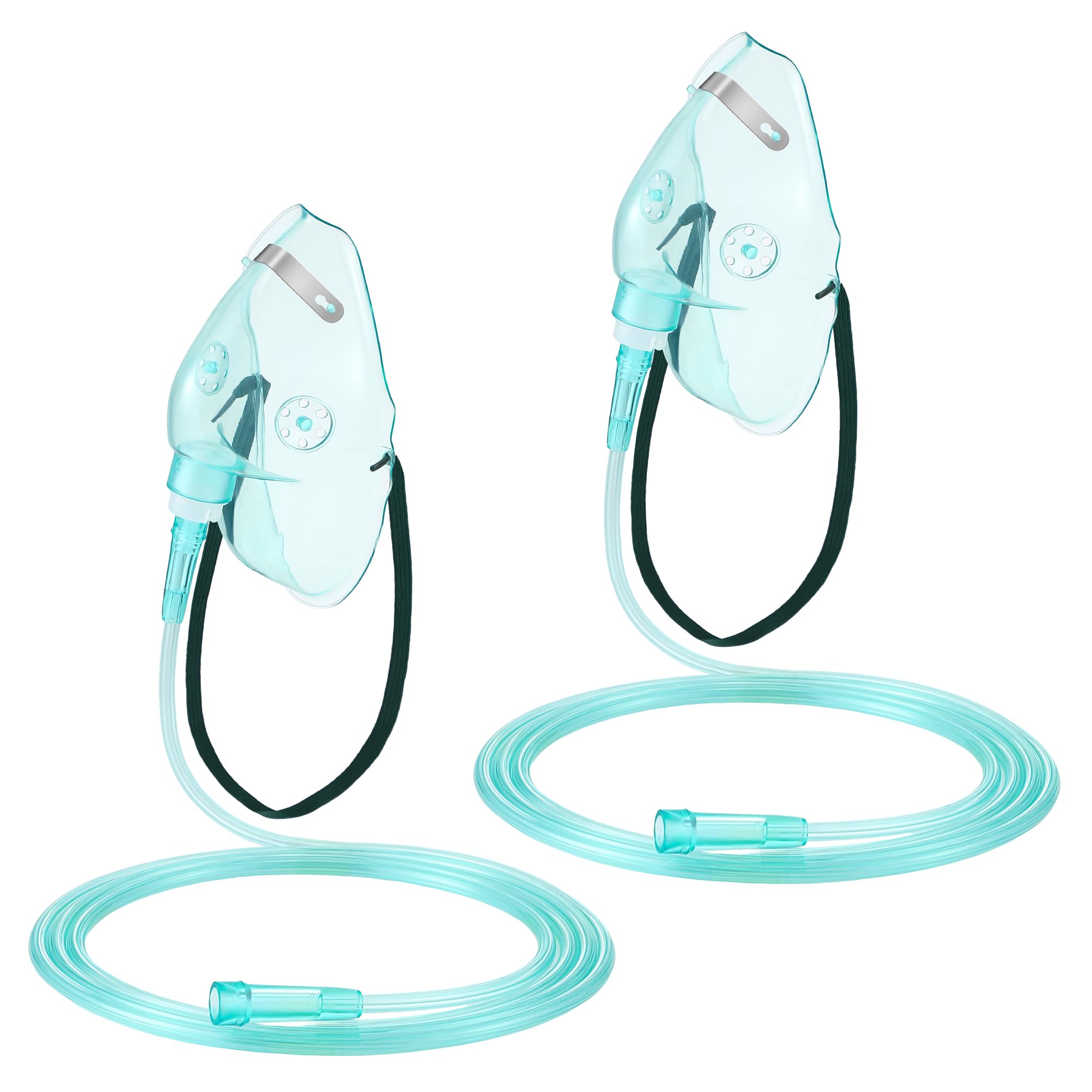 Geiserailie 2 Pack L Size Oxygen Mask with 6.6 Ft Tubing and Adjustable Elastic Strap, Adult Oxygen Mask with Tubing, Oxygen Mas