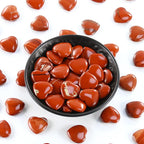 Nvzi Tumbled Polished Natural Red Jasper Crystal Heart Stones, Crystals and Healing Stones Quartz Bulk for Wicca, Reiki, Healing