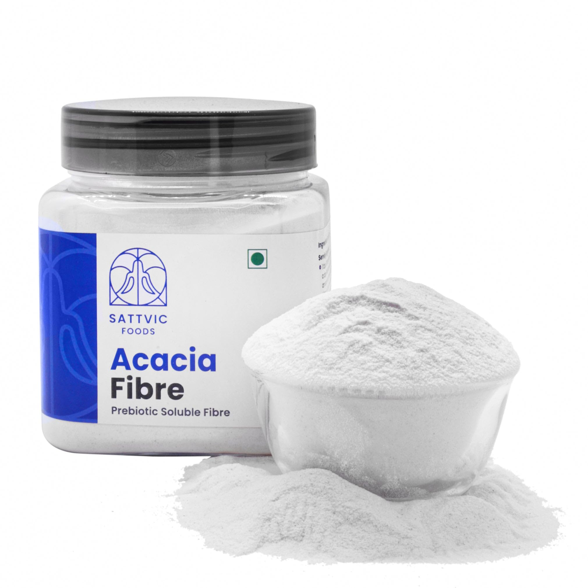 Sattvic Foods Acacia Fibre 200G | Prebiotic Soluble Fibre | Supports Digestive Health & Relieves Ibs Symptoms | Natural Gut Heal