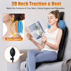 comrelax Shiatsu Back Massager with Heat, Massage Chair Pad for Full Back, Seat Massager for Office/Home,Gift for Father/Mother