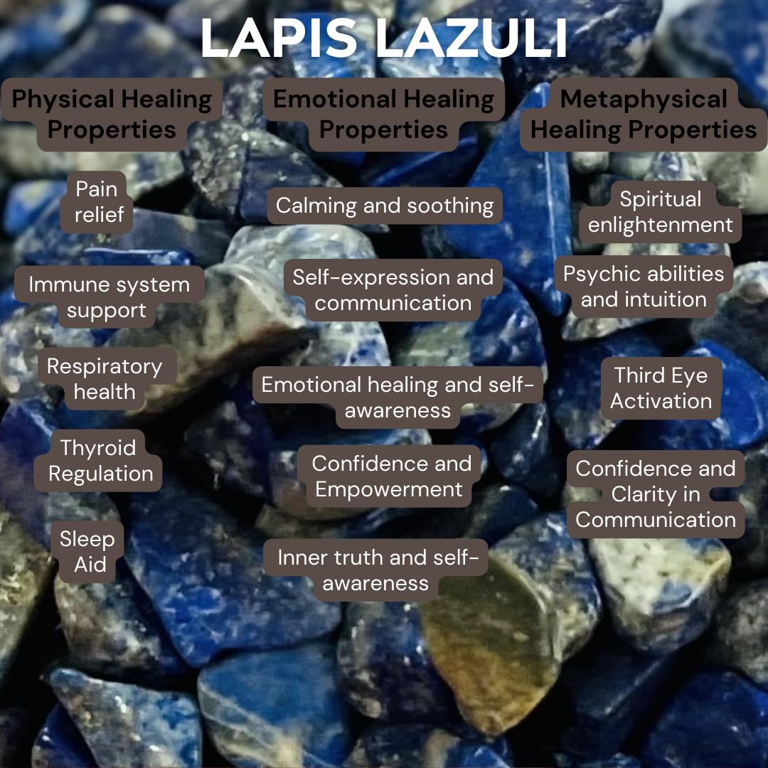 Indian Consigners Natural Crushed Polished Tumbled Gem Stone Chips, Decoration & Healing Crystals (Lapis Lazuli)