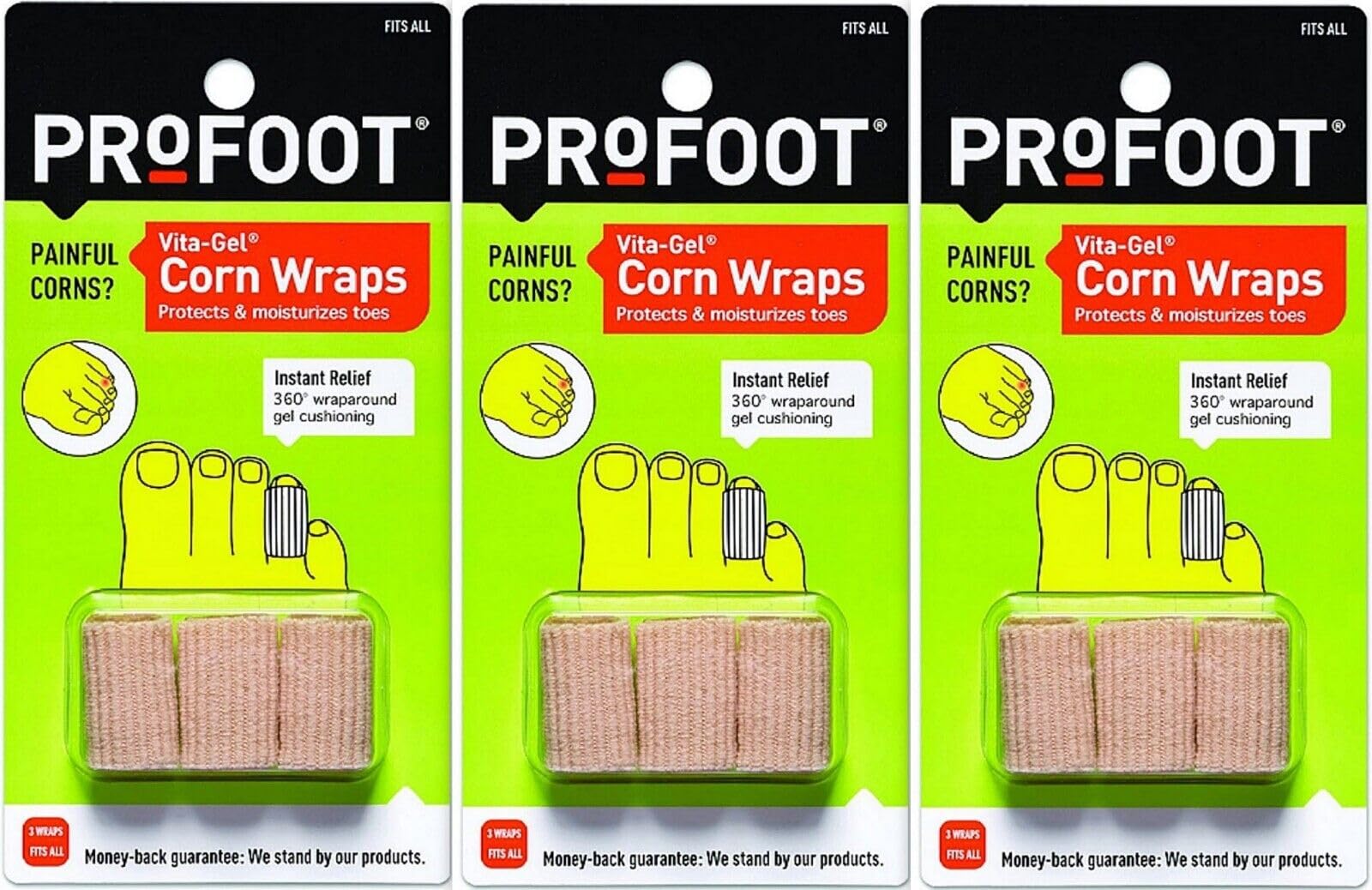 ProFoot Vita-Gel Corn Wraps, 3 ct. (Pack of 3)