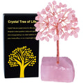 QLRSUXN Rose Quartz Crystal Tree of Life,4 Inch Natural Healing Stones,Reiki Energy Money Tree, Handmade with Copper Wire,Feng S