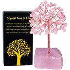 QLRSUXN Rose Quartz Crystal Tree of Life,4 Inch Natural Healing Stones,Reiki Energy Money Tree, Handmade with Copper Wire,Feng S