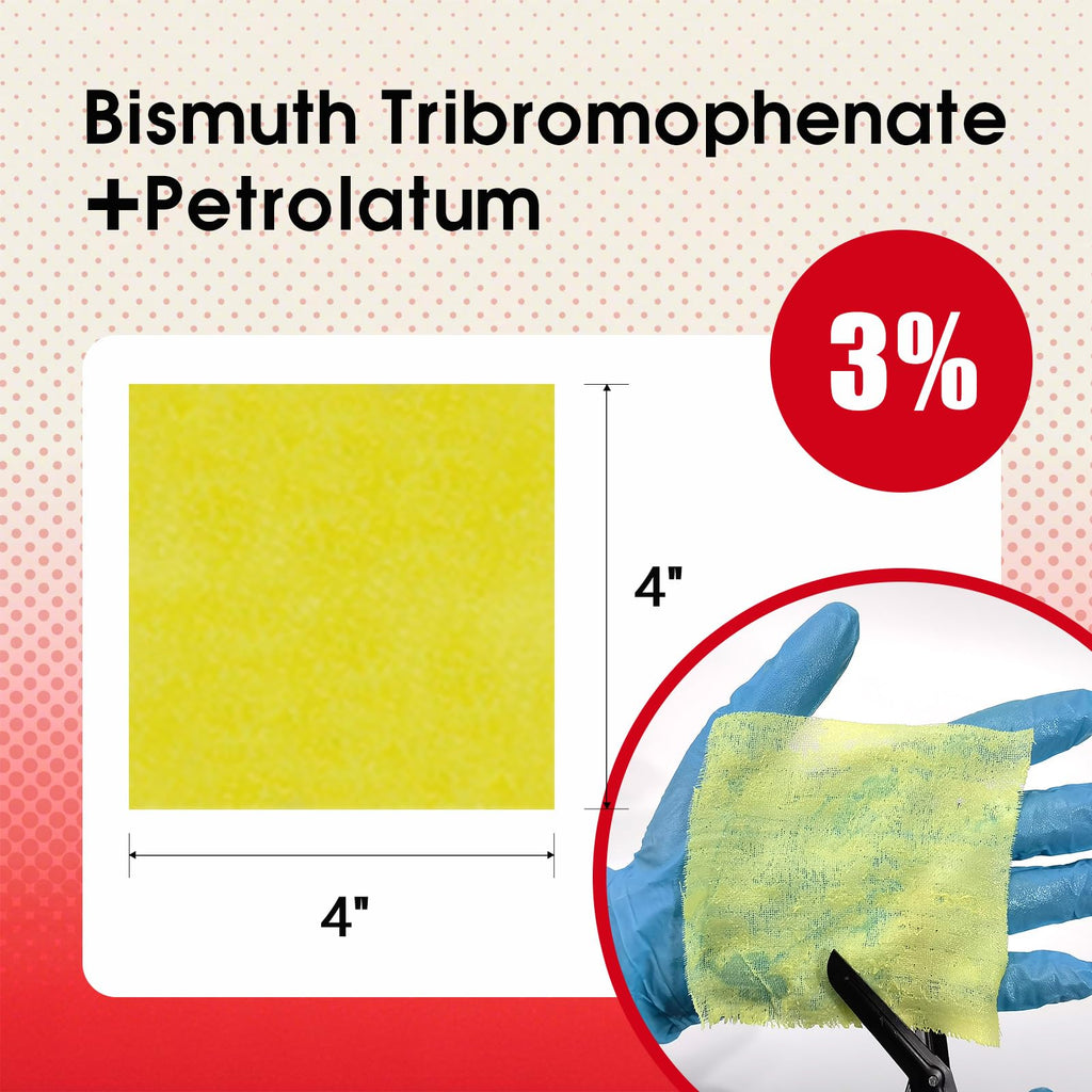 POLYNEW Xeroform Petrolatum Dressing 4x4, 25 PCS Non-Adherent Gauze for Low Exudating Wounds, Fine Mesh Gauze Pads for Burns, Ab
