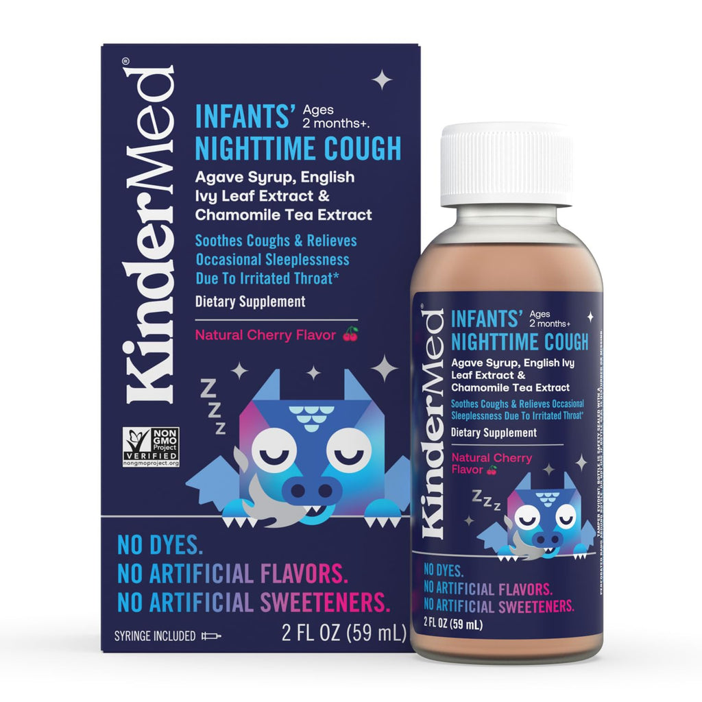 KinderMed Infants Nighttime Cough, Organic Agave Syrup, English Ivy Leaf Extract, Chamomile Tea Extract, No Dyes, No Artificial