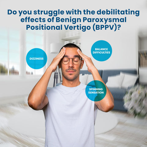 DizzyFIX Vertigo Relief Trainer for Benign Paroxysmal Positional Vertigo or BPPV, Inner Ear Balance Device for Particle Repositi
