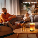 Essential Oil Diffuser, 3 in 1 Aromatherapy Diffuser & Himalayan Salt Lamp & Ultrasonic Humidifier with Timer for Large Room, In