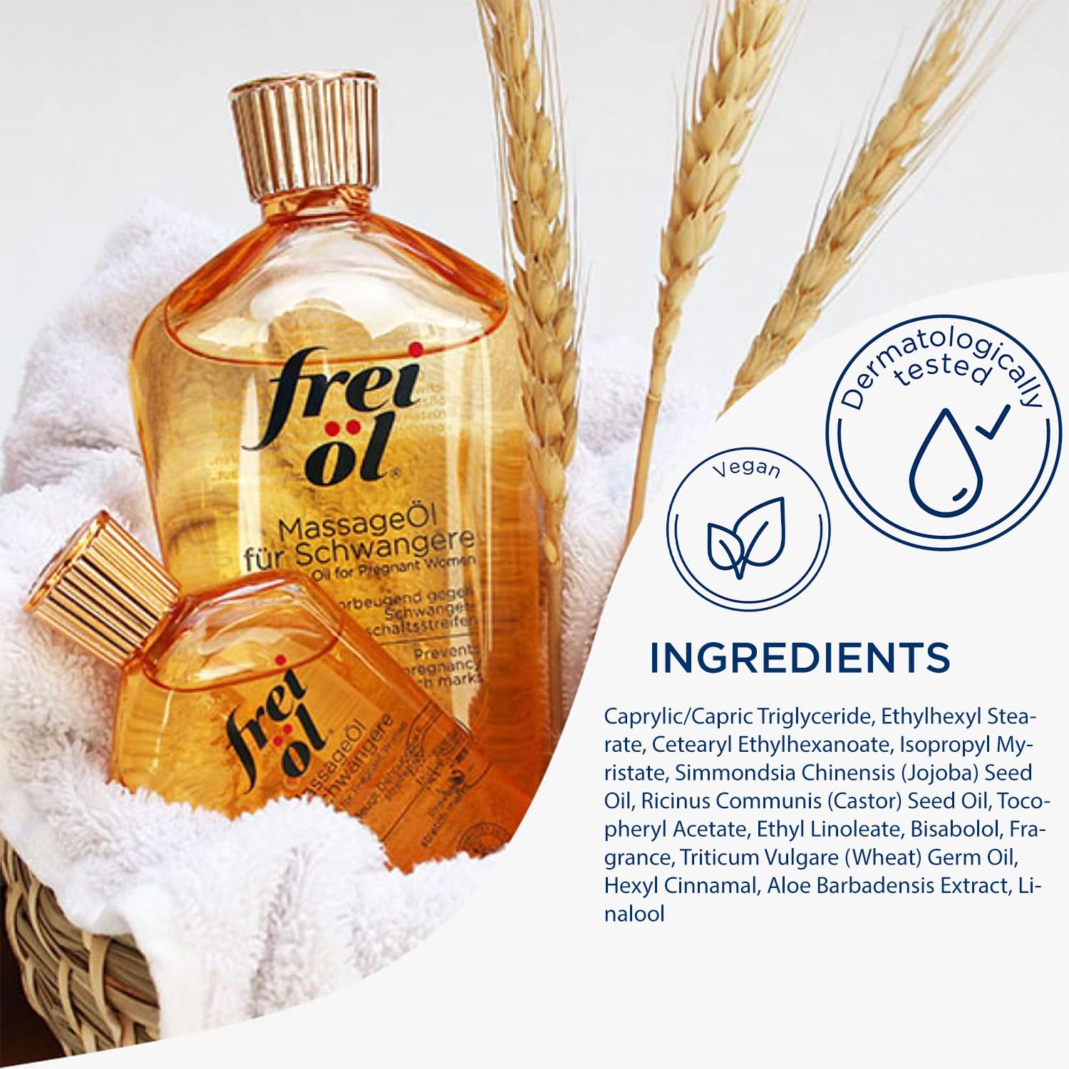 Massage Body Oil for Pregnant Woman - Maternity Skincare Oil, Skin Elasticity Increase by 35% - Prevents Stretch Marks, Safe to