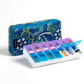 Weekly Pill Organizer 2 Times a Day, Zumd Pill Box 7 Day with Cute Quilted Fabric Zipper Case, Travel Pill Case Am Pm for Vitami