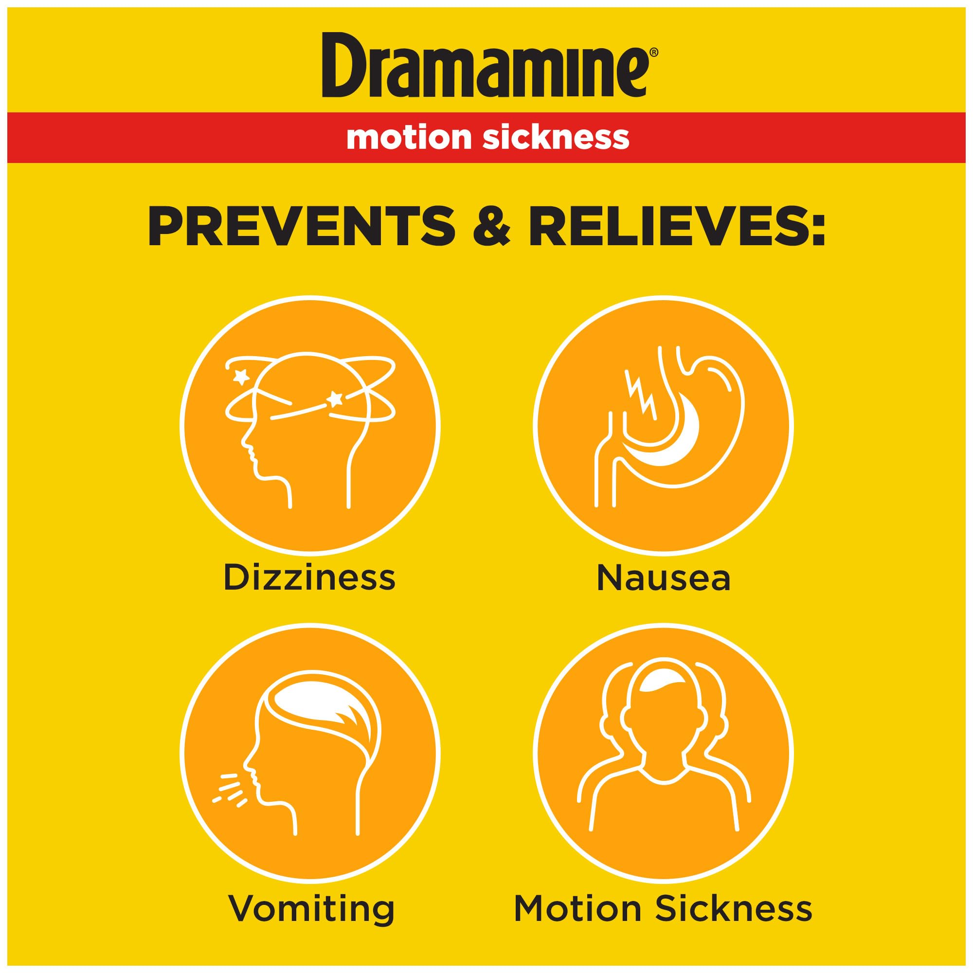 Dramamine Chewable, Motion Sickness Relief, Orange Flavor, 8 Count