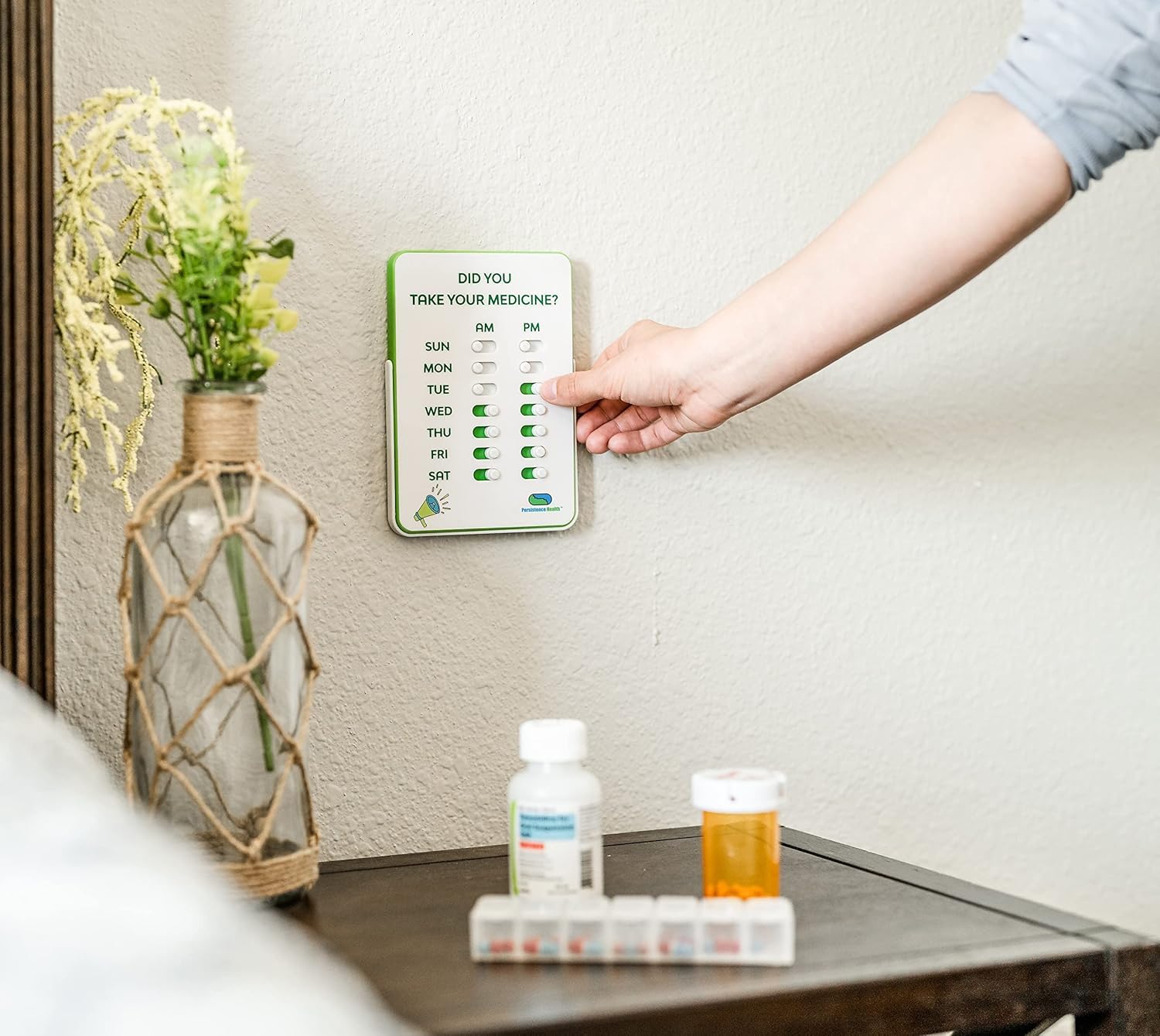 Medication Tracker & Pill Reminder | Visual Reminder Alarm | 7 Day AM PM Medication Reminder | Take and Slide | No More Second-g