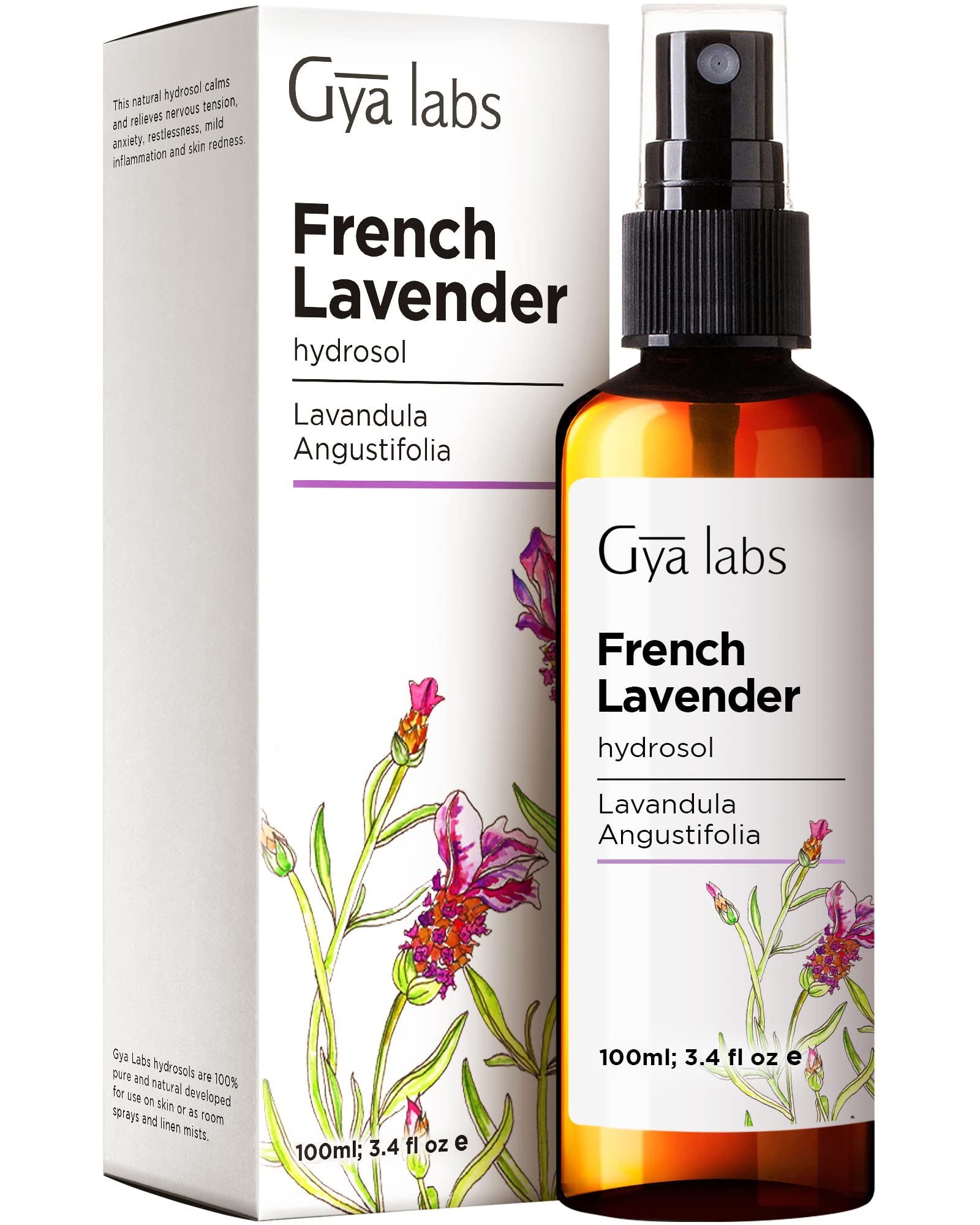 Gya Labs Lavender Hydrosol Spray for Skin - Lavender Pillow Spray for Sleeping, 100% Pure Natural, Face & Pillow Mist, Body Spra