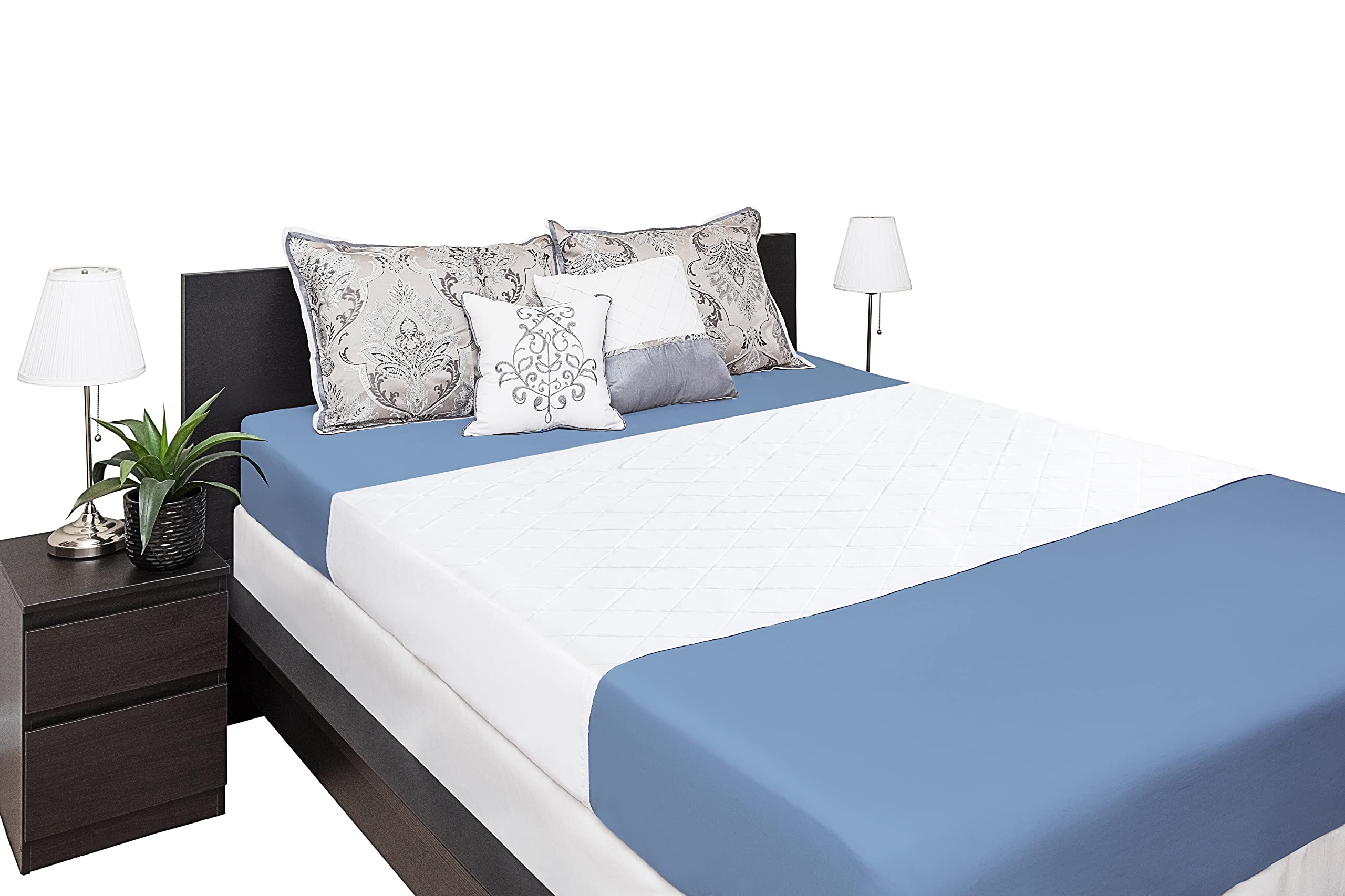 Washable Incontinence Bed Pad - Waterproof with Tuck-in-Sides - Leakage & Sweat Mattress Protector - Reusable Full/Queen 36x60 i