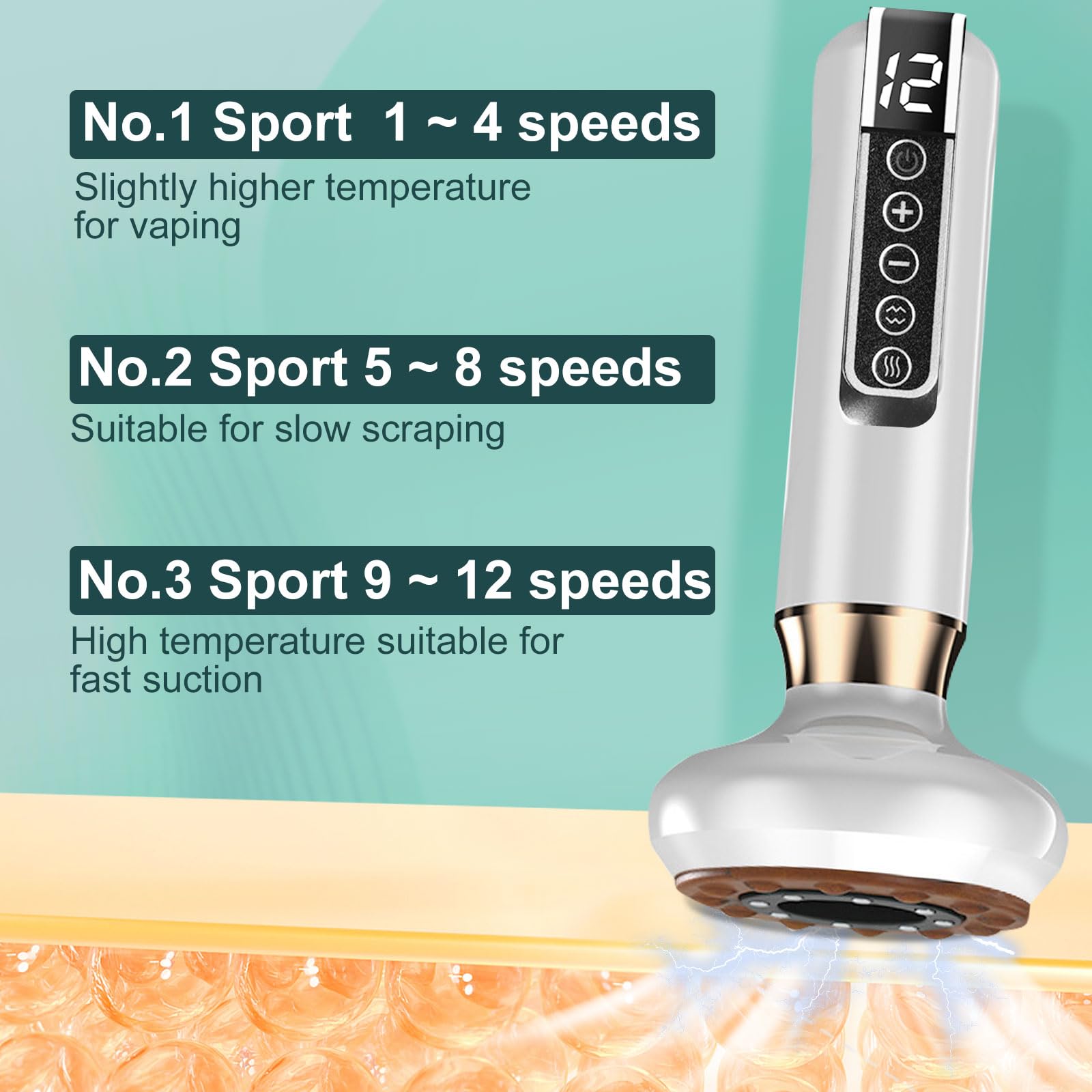 Handheld Cellulite Massager, 2025 New Upgraded Varially Anti Cellulite Massager, Rechargeable & Cordless with 12 Suction Modes,