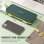 Zonlong Pill Organizer, Weekly Pill Dispensers, 3 Times A Day, 7 Day Pill Box, Large Compartments Travel Pill Container, Moistur