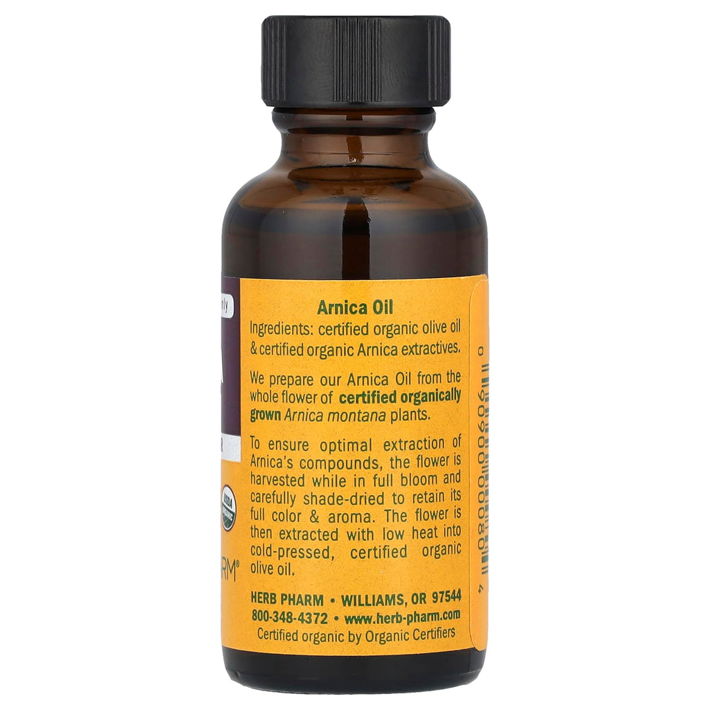 Herb Pharm Certified Organic Oil, Arnica, 1 Fl Oz
