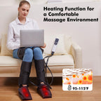 LINGTENG Leg Air Compression Massager for Foot Heat, Air Compression Calf Massage and Thigh Massage, Handheld Controller 3 Inten