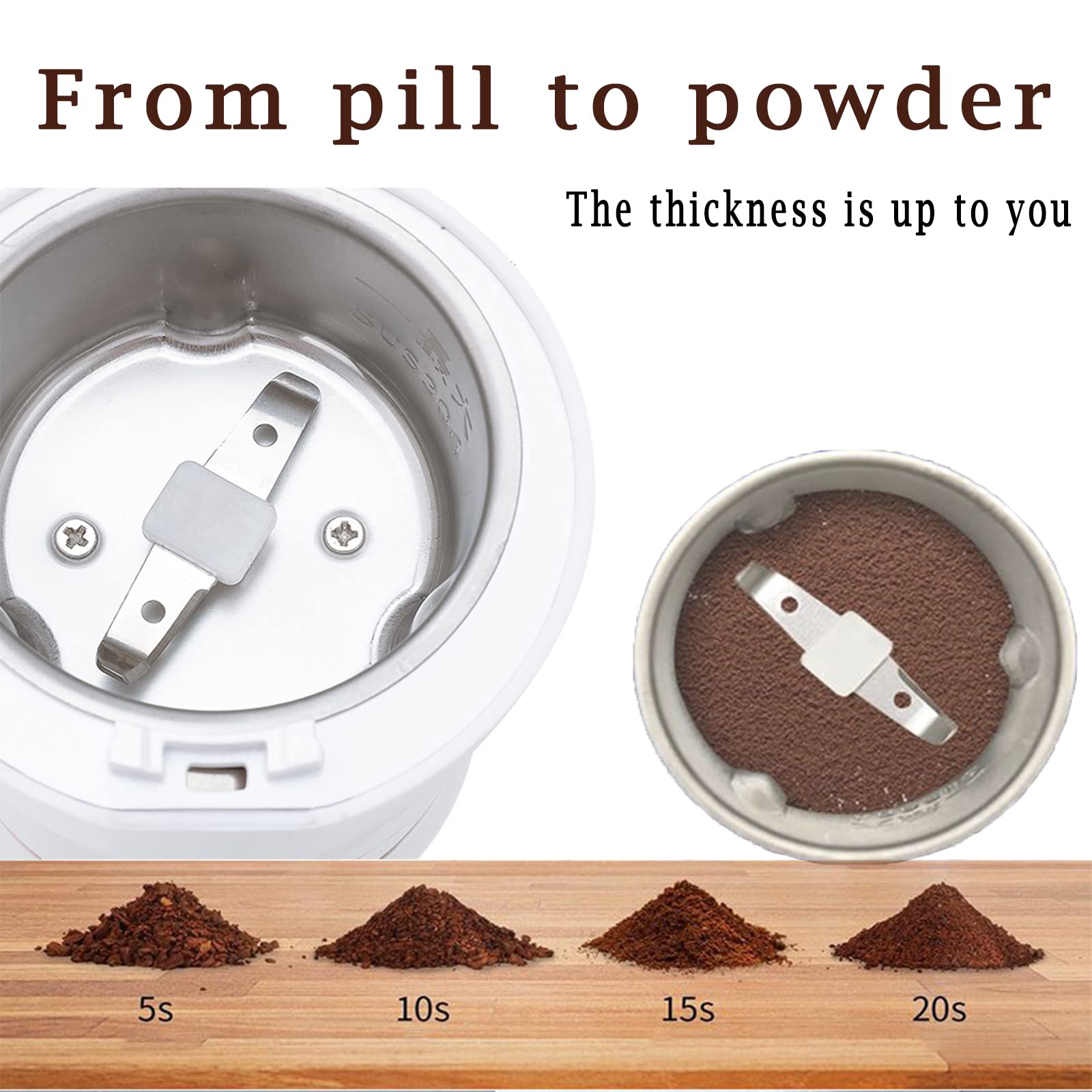 Electric Multifunctional Grinder.Electric Pill Crusher Grinder for Small or Large Pills,to Fine Powder. Pill Crusher Pulverizer