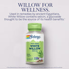 SOLARAY White Willow 400mg - White Willow Bark Capsules - Soothing Herbal Support for Wellness and Comfort w/Naturally Occurring