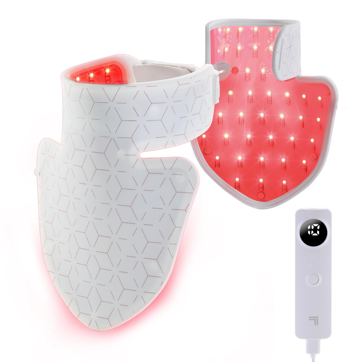 Sharper Image Revel Red Light Therapy Dcollet Mask  FDA Cleared & Clinically Studied| Neck & Chest Wrinkles Skin Care| Red 