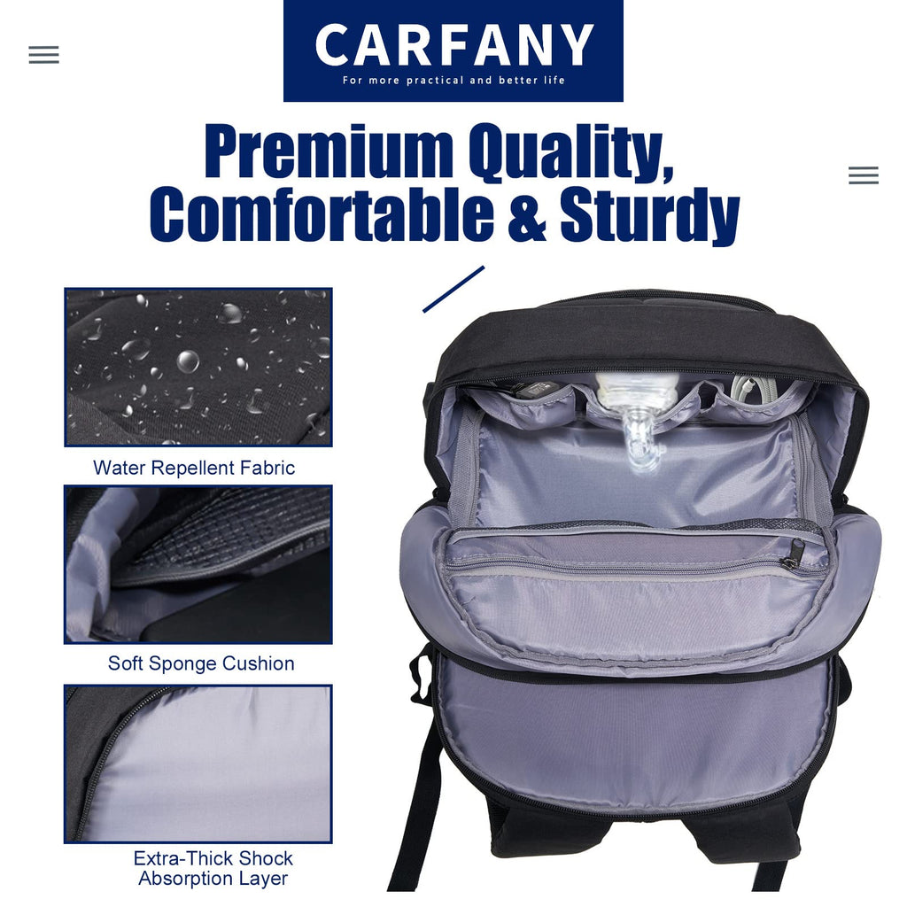 CPAP Backpack 17.32 Inch Lightweight Carrying On Travel Bag for CPAP Machine and Laptop Tablet Women Men Compatible with Resmed