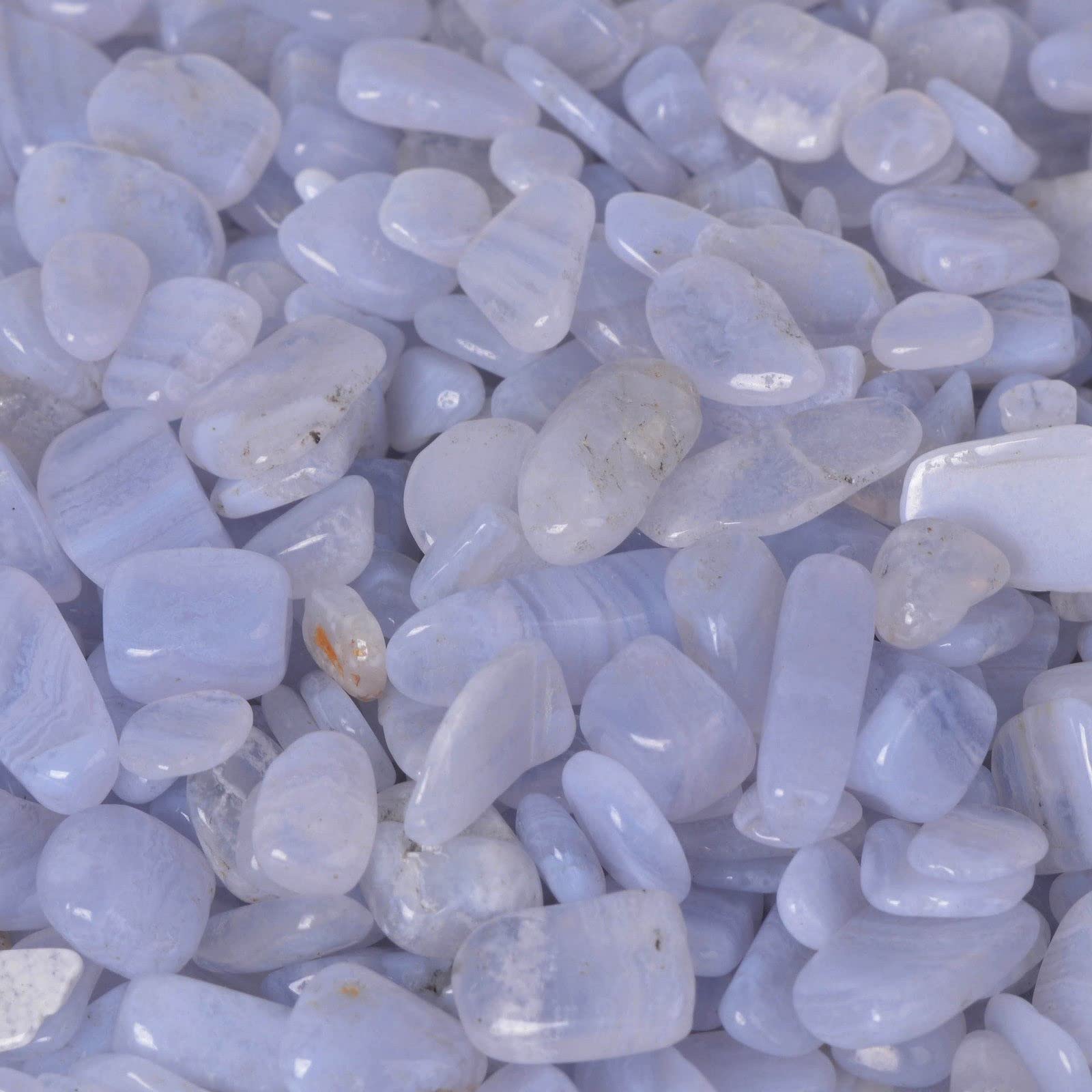 Justinstones Natural Blue Lace Agate Polished Chips Crushed Tumbled Stone Crystal Healing Embellishments 100 Grams