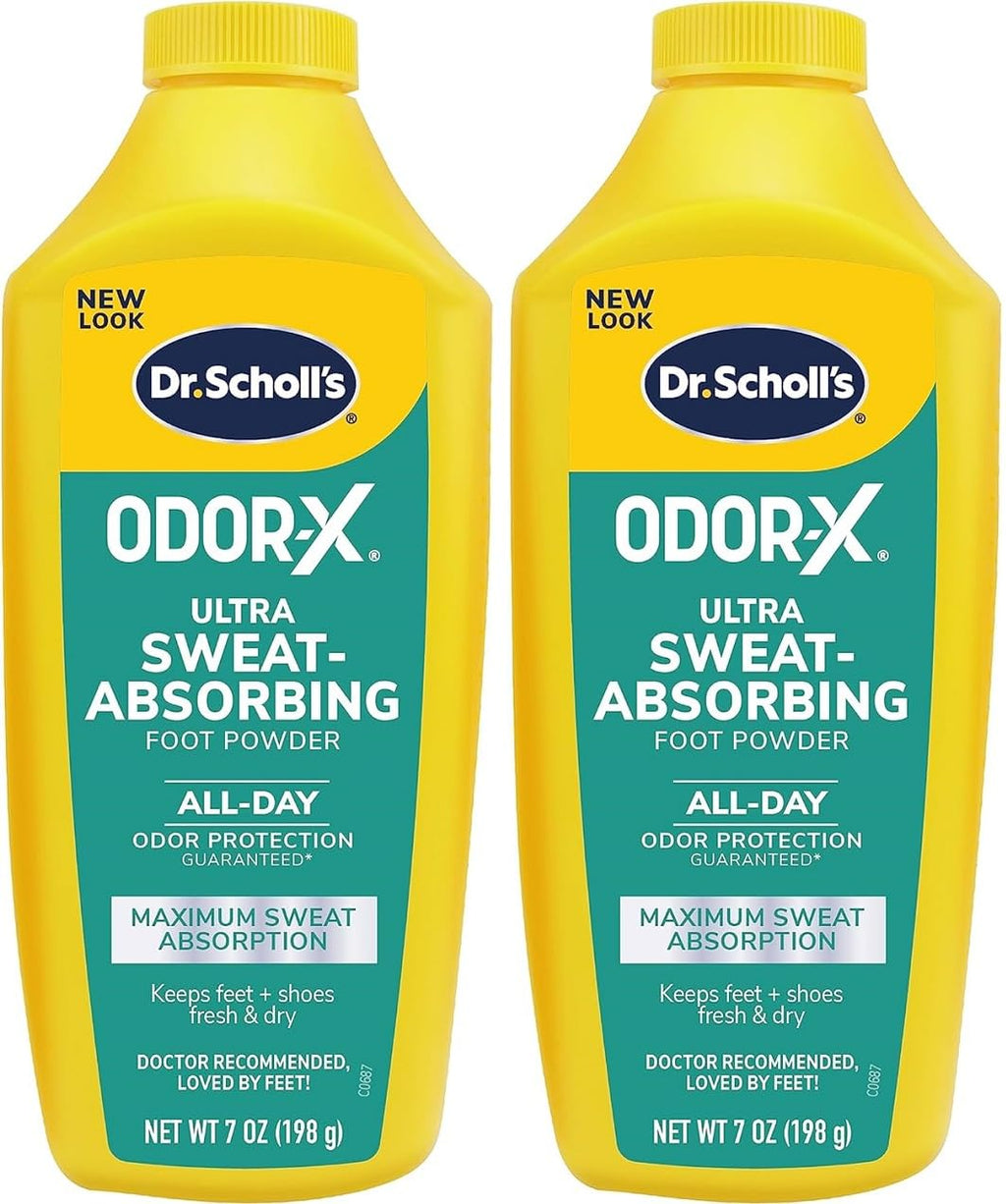 Dr. Scholls ULTRA-SWEAT ABSORBING FOOT POWDER, 7 oz // Maximum Sweat Absorption, All-Day Odor Protection, Keeps Feet Fresh & Dr