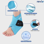 REVIX Ankle Ice Pack Wrap - Reusable Gel Cold Compression for Foot Discomfort, Ice Wrap for Feet Swelling and Recovery, Plantar