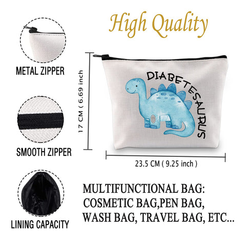 JXGZSO Funny Diabetic Bag Gift Diabetesaurus Diabetic Dinosouar Bag Diabetes Diabetic Supply Case (Diabetesaurus BAG)