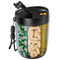 PULIV Large Pill Bottle Organizer, Supplement Organizer for Holding 6 Various Vitamins, Pill Box Case with Anti-Mixing & Wide Op