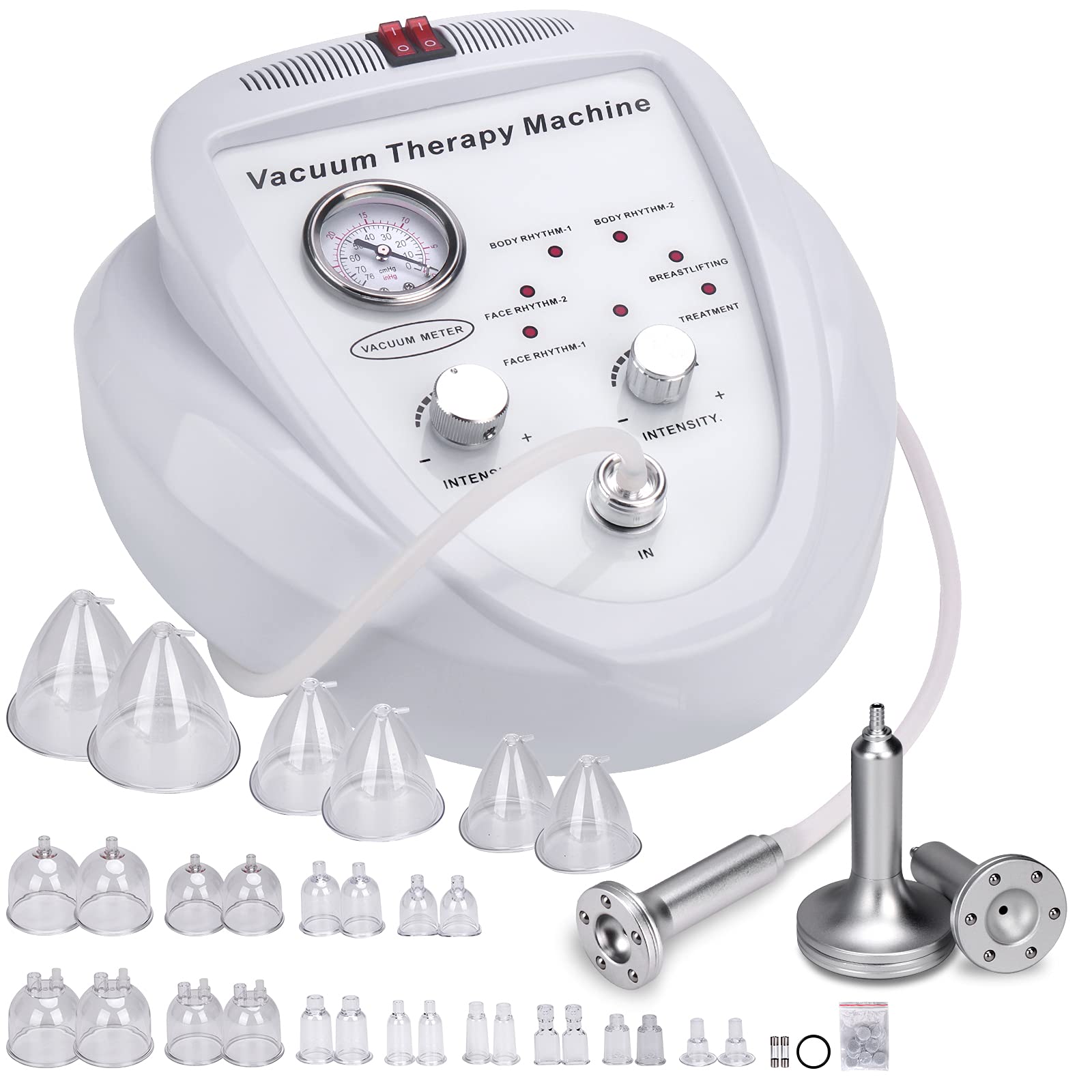 Titoe Vacuum Therapy Machine Multifunctional 0-75cmHg Cupping Cups Machine 6 Mode Adjustable Suction Vacuum Machine with 30 Cups