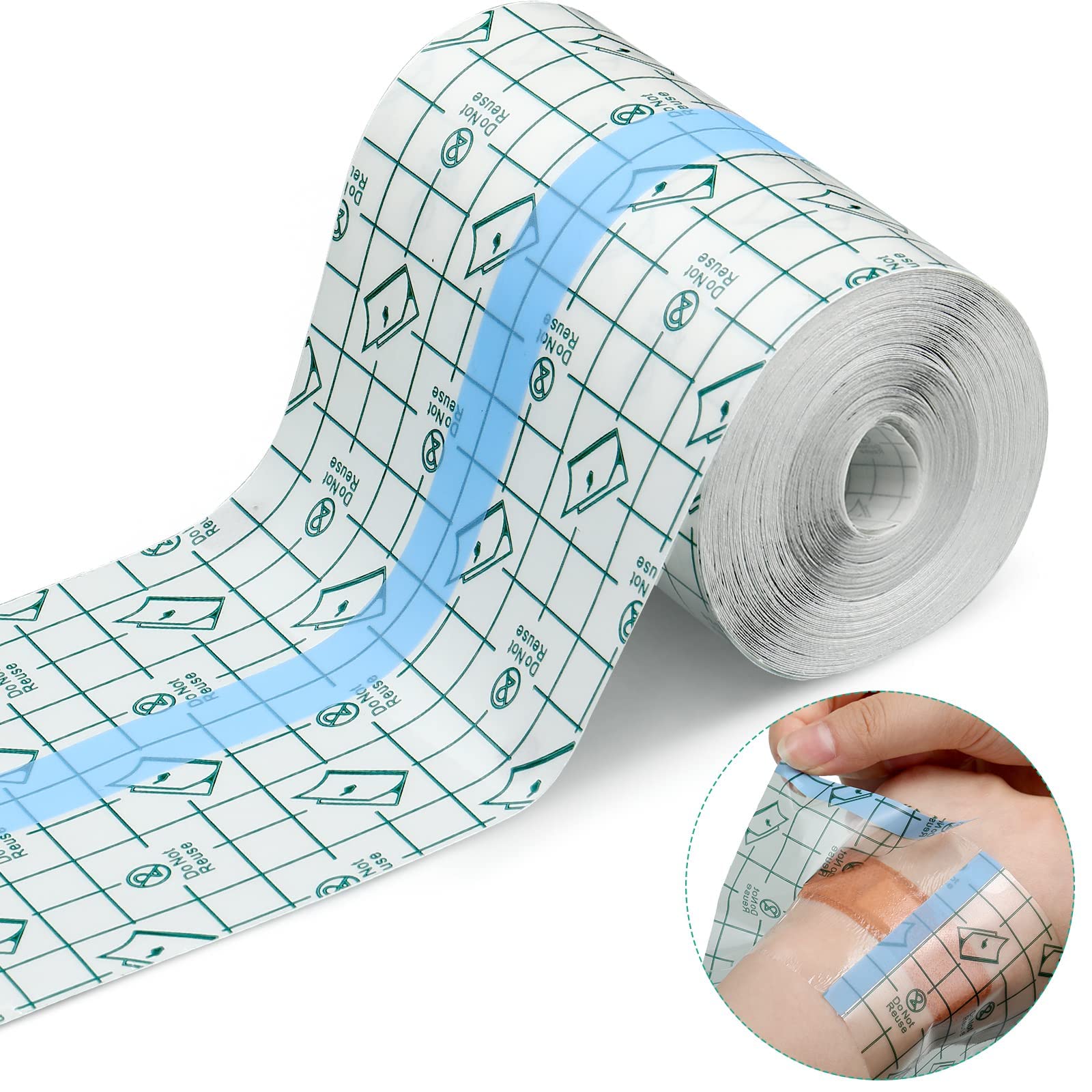 Transparent Dressing Adhesive Bandage Waterproof Bandage Clear Adhesive Bandages Stretch Tape for Tattoos Swimming (3.94 Inch x 