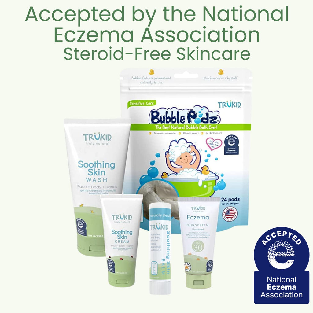 TruKid Natural Eczema Cream for Kids, Toddlers & Babies, NEA-Accepted for Eczema, Safe for Sensitive Skin on Face, Body, & Hands