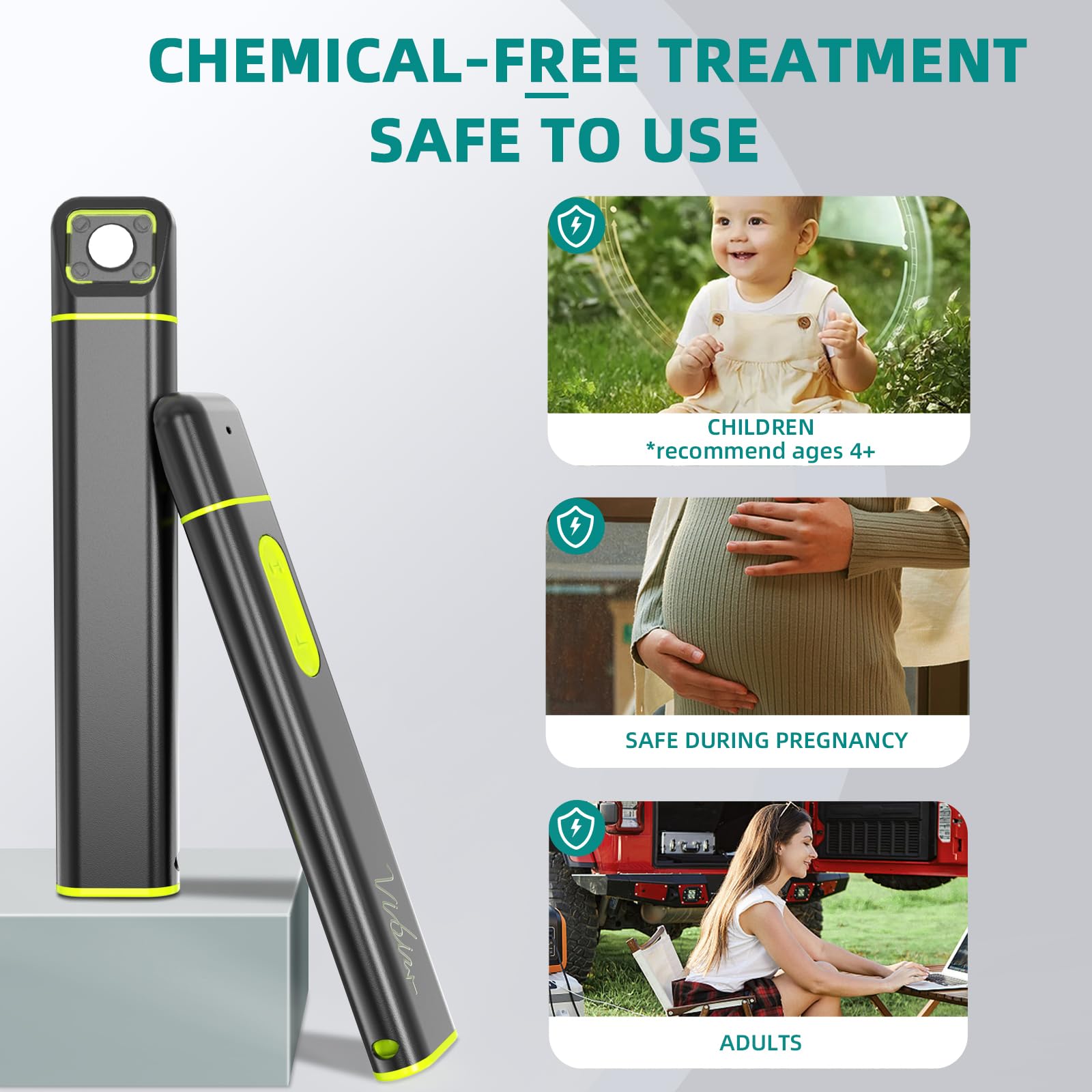 Vibis Insect Bite and Sting Relief, Rechargeable Bug Bite Itch Relief Thing for Mosquito Bites, Chemical-Free Insect Bite Healer